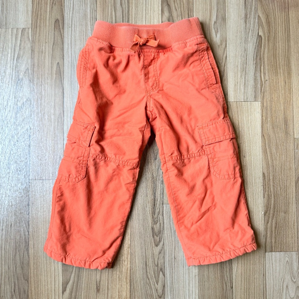 Gymboree Orange Cargo Pants with fleece